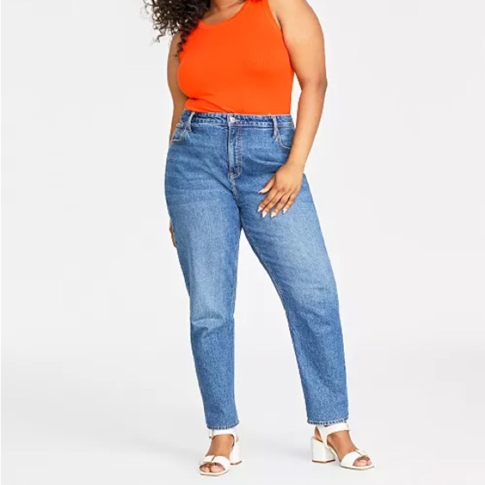 On 34th Plus Size High-Rise Straight-Leg
Jeans